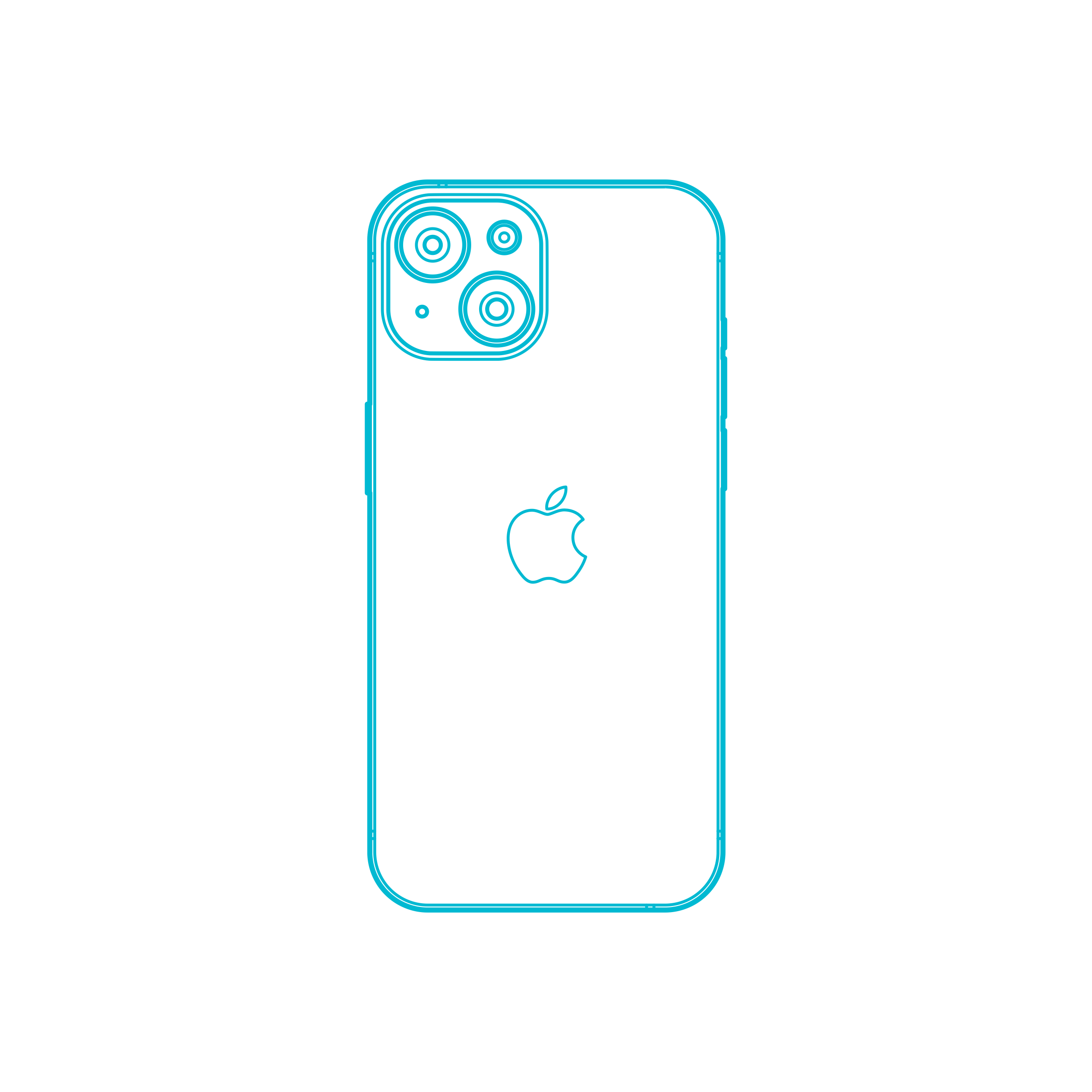Digital Apple Iphone 15 Blueprint Style Svg Vector Free Vectors
